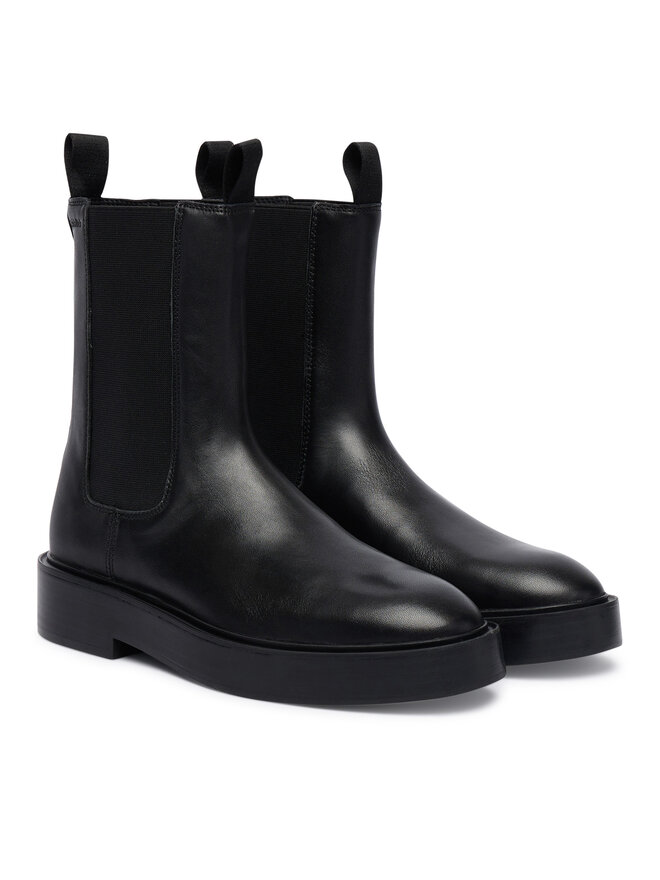 Calvin Klein Ghete Jodhpur Calvin Klein Convate Welt Chelsea Lth YW0YW01905 Negru