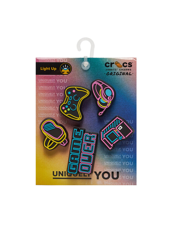 Crocs Decorazione per scarpe Crocs Jibbitz Lights Up Neon Gamer 5 Pack 10012094 Multicolore