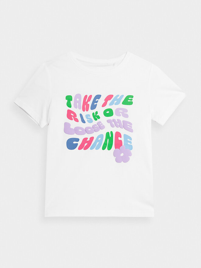 4F 4F T-Shirt 4FJAW23TTSHF0826 Λευκό Regular Fit