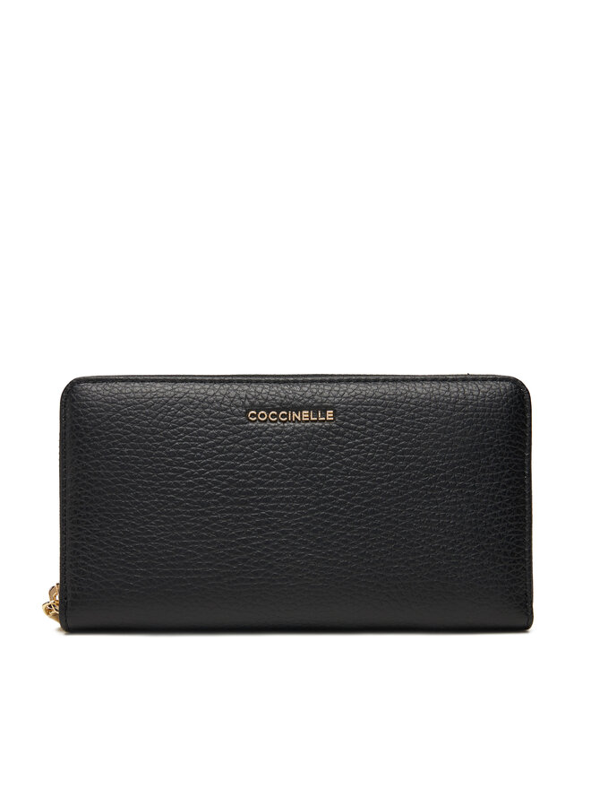 Coccinelle Голям дамски портфейл Coccinelle MW5 Metallc Soft E2 MW5 11 32 01 Черен