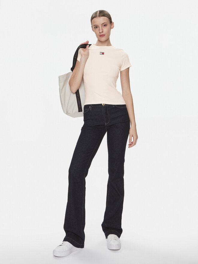 Tommy Jeans Tommy Jeans Marškinėliai Badge DW0DW17881 Balta Slim Fit