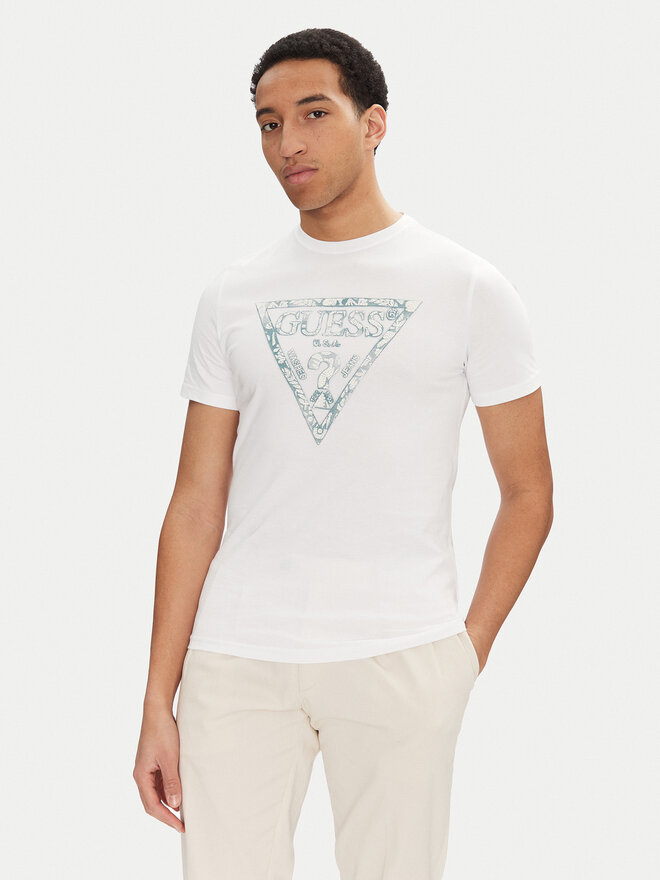 Guess Guess Majica M5GI06 I3Z14 Bela Regular Fit