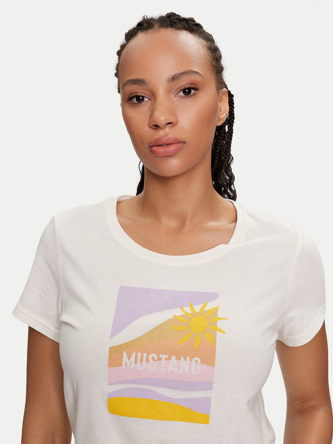 Mustang Mustang Camiseta Alma 1015163 Écru Regular Fit