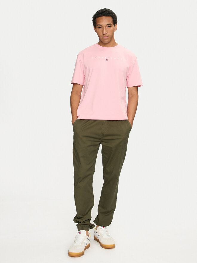Tommy Jeans Tommy Jeans Camiseta Linear Logo DM0DM17993 Rosa Regular Fit