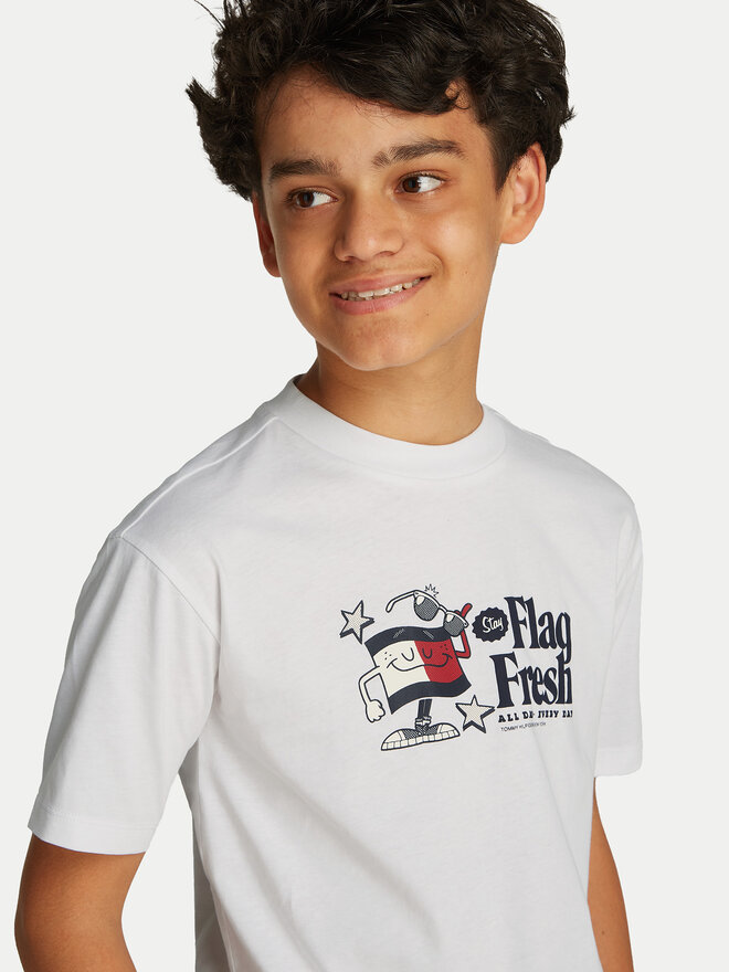 Tommy Hilfiger Tommy Hilfiger Camiseta Flag Fun KB0KB09354 S Blanco Regular Fit