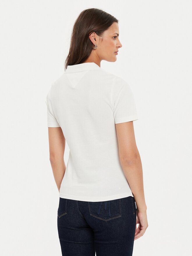 Tommy Hilfiger Tommy Hilfiger Poloshirt Script WW0WW43624 Écru Slim Fit