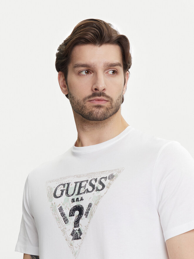 Guess Guess Marškinėliai M5YI15 I3Z14 Balta Regular Fit