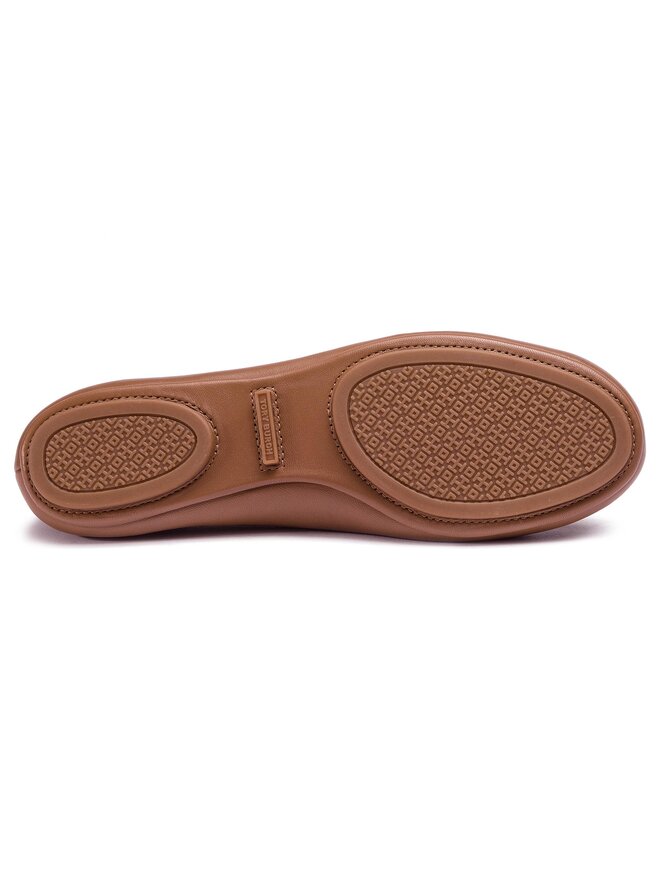 Tory Burch Baleríny Tory Burch Minnie Travel Ballet With Metal Logo 50393 Hnedá