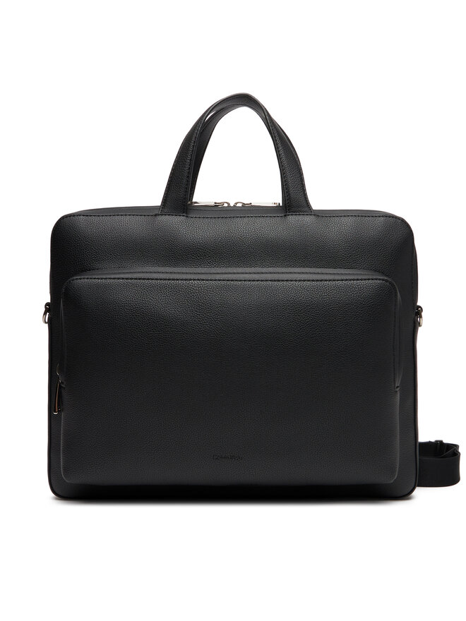 Calvin Klein Torba za prenosnik Calvin Klein Micro Pebble Slim Briefcase 36 LV04D3012G Črna