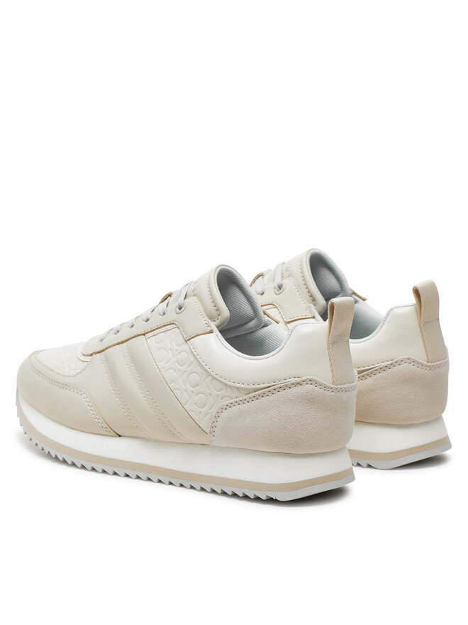 Calvin Klein Sneakersy Calvin Klein Runner Lace Up Saff Mono HW0HW02102 Béžová