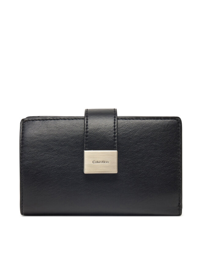Calvin Klein Portfel damski Calvin Klein Hardware Snap Medium Bifold K60K612961 Czarny