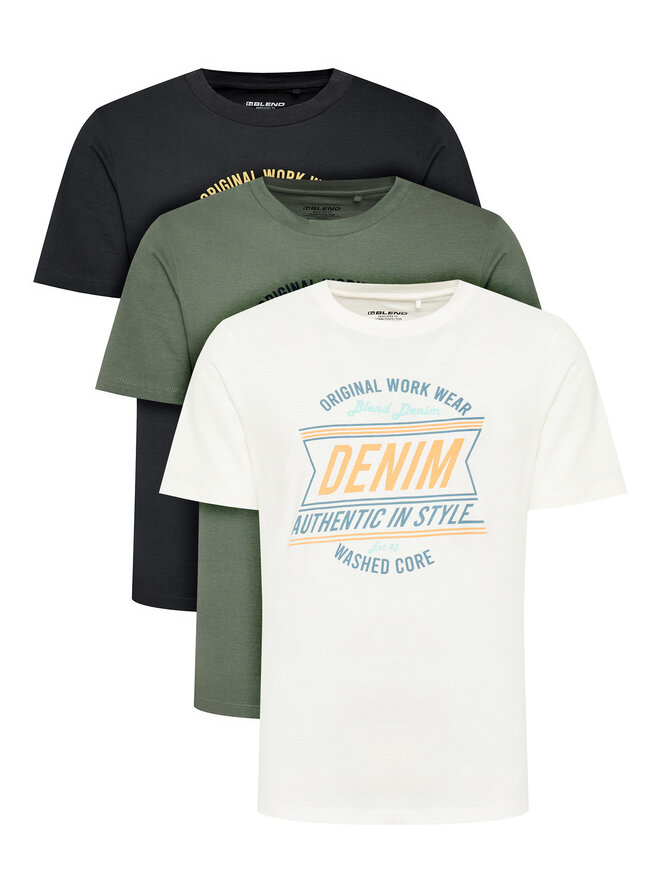 Blend Blend 3er-Set T-Shirts 20718785 Bunt Regular Fit