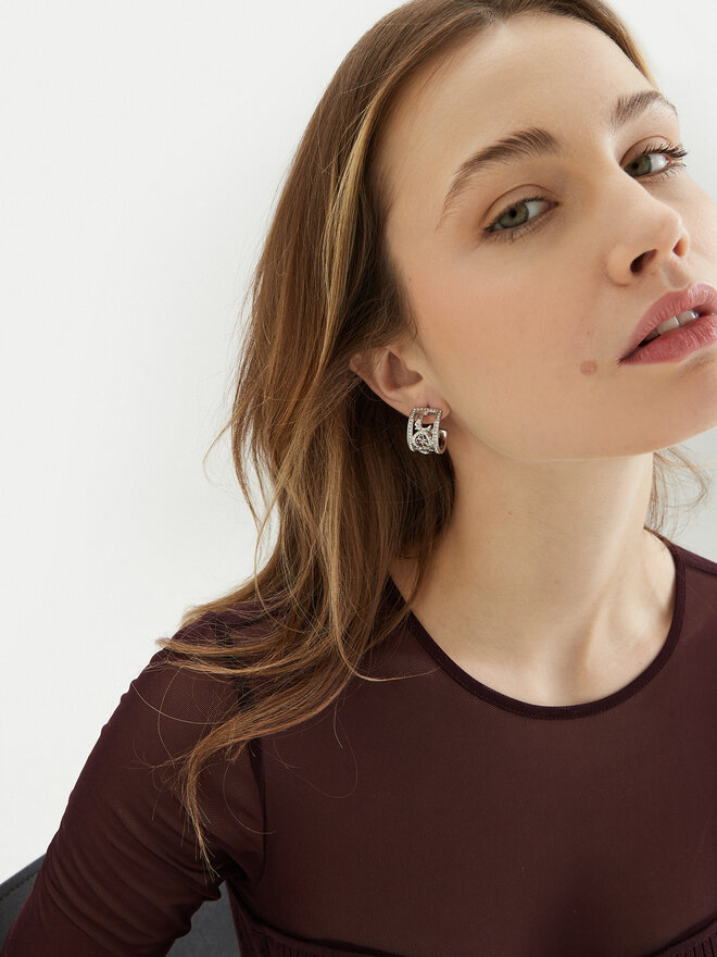 Guess Náušnice Guess JUBE05 036JW Strieborná