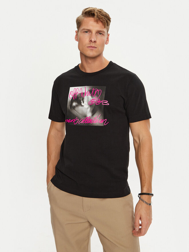 Off-White Off-White Camiseta OMAA027F22JER0141068 Negro Regular Fit