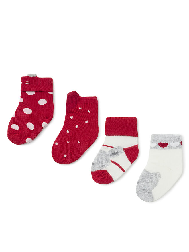 Mayoral Set di 4 paia di calzini lunghi da bambini Mayoral 9.658 Rosso