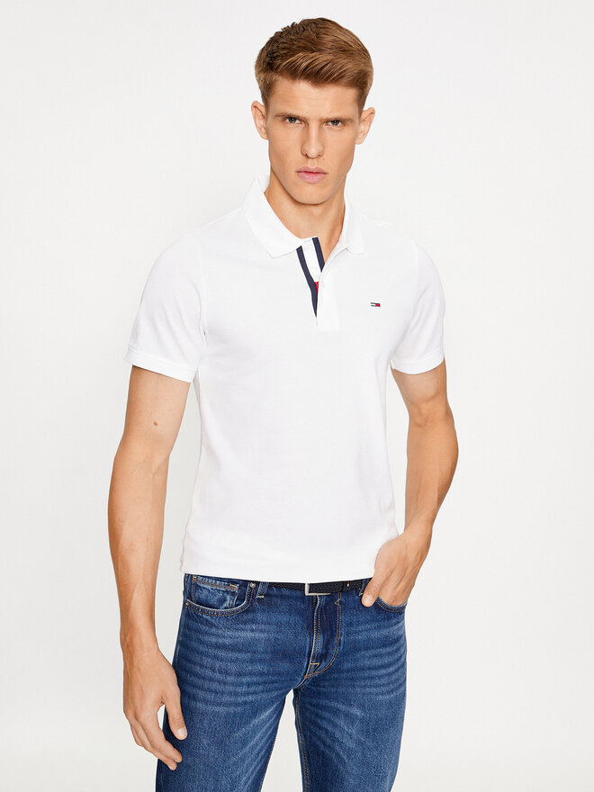 Tommy Jeans Tommy Jeans Poloshirt Placket DM0DM15370 Weiß Slim Fit