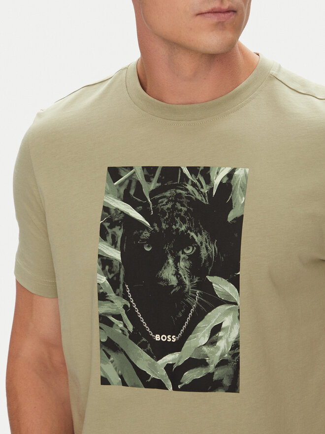 BOSS BOSS Camiseta Te_Animali 50546362 Verde Regular Fit