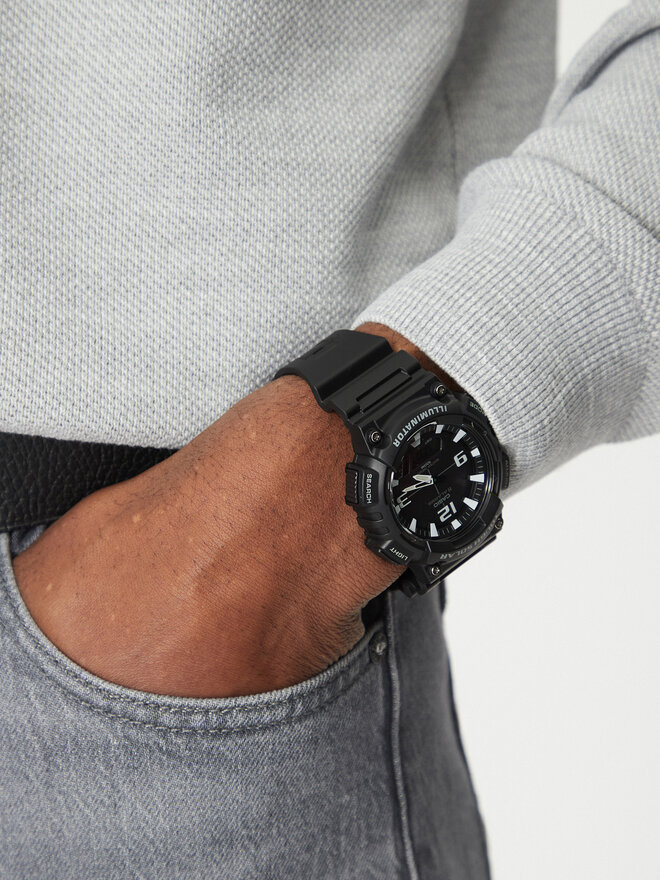Casio Zegarek Casio Solar AQ-S810W-1AVEF Czarny