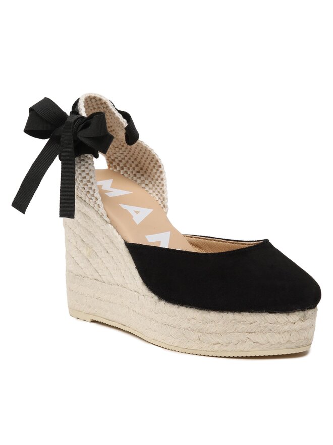 Manebi Еспадрили Manebi Wedge Espadrilles K 1.0 WV Черен