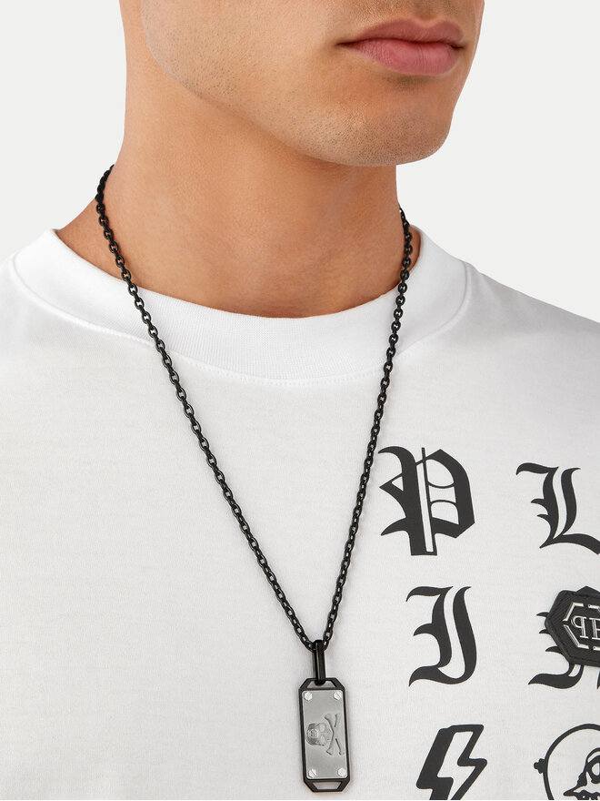 PHILIPP PLEIN Naszyjnik PHILIPP PLEIN $Kull Bones PJWEA09NU Srebrny