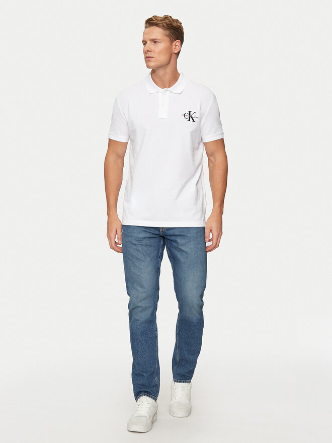 Calvin Klein Jeans Calvin Klein Jeans Polo marškinėliai Monologo J30J325664 Balta Regular Fit