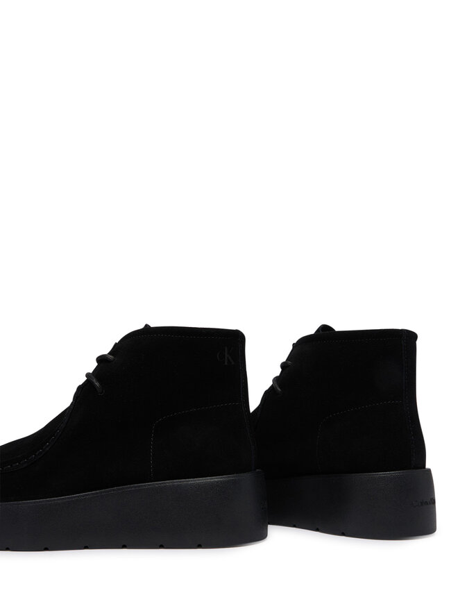 Calvin Klein Schnürschuhe Calvin Klein Flatf Lace Up Apr Cut Boot HW0HW03273 Schwarz