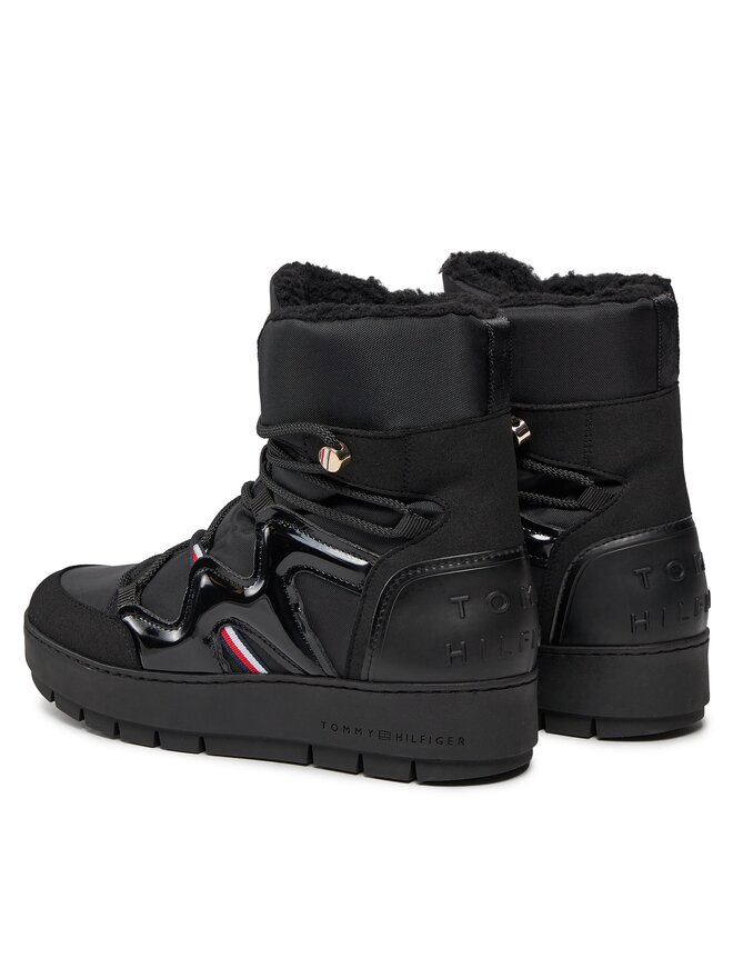 Tommy Hilfiger Schneeschuhe Tommy Hilfiger Patent Snowboot FW0FW07852 Schwarz