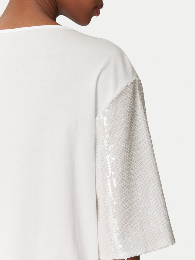 Marella Marella T-Shirt Gardone 2513971024 Écru Boxy Fit