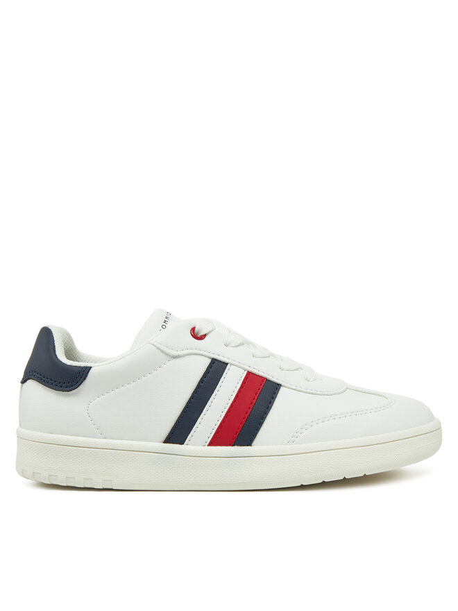 Tommy Hilfiger Sneakersy Tommy Hilfiger Stripe Low Cut Lace-Up Sneaker T3X9-33850-1355 S Biały