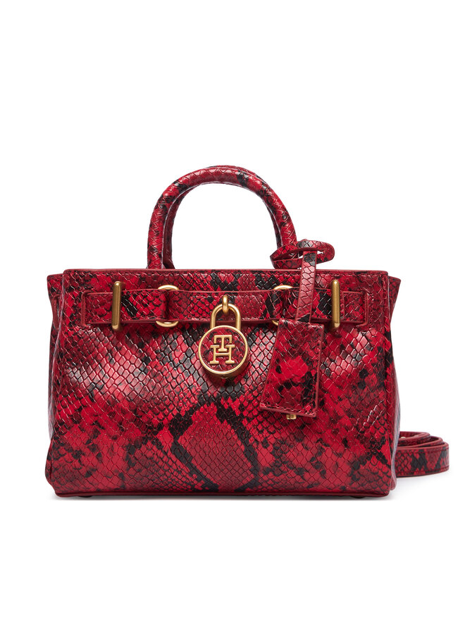 Tommy Hilfiger Handtasche Tommy Hilfiger American Icon Micro Tote Snake AW0AW18820 Rot