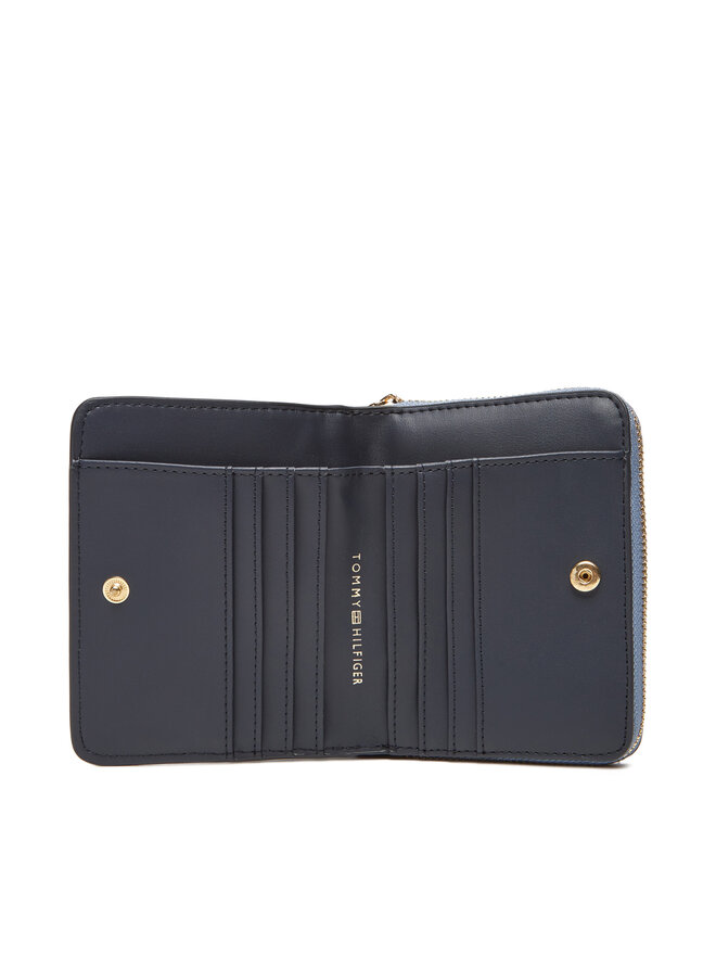 Tommy Hilfiger Malá dámská peněženka Tommy Hilfiger Th Distinct Med Za AW0AW17473 Světle modrá