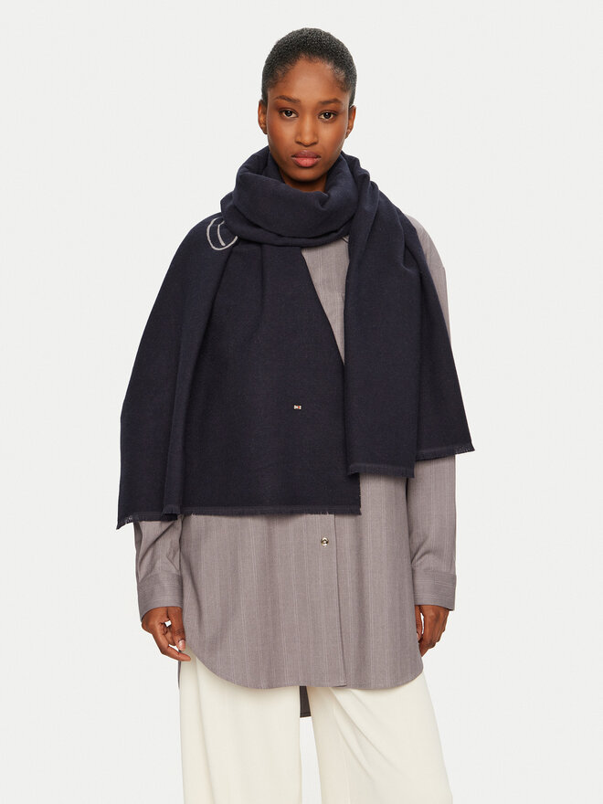 Tommy Hilfiger Šal Tommy Hilfiger Logo AW0AW17352 Tamnoplava