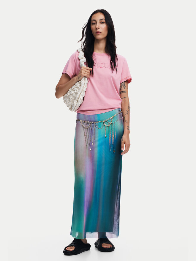 Desigual Desigual Marškinėliai Brandy 24WWTK24 Rožinė Regular Fit