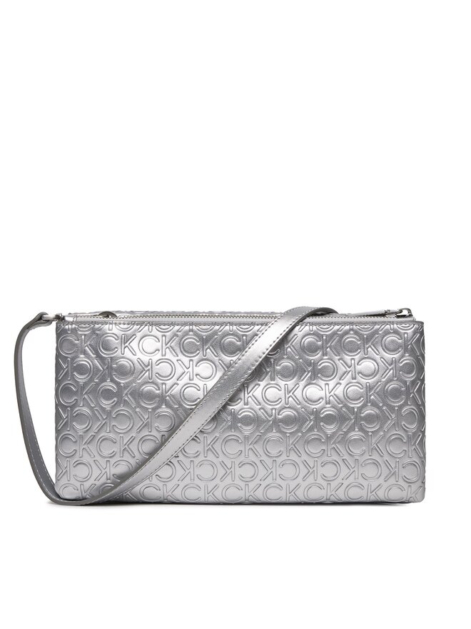 Calvin Klein Torebka Calvin Klein Re-Lock Double Gusette_Emb K60K611338 Srebrny