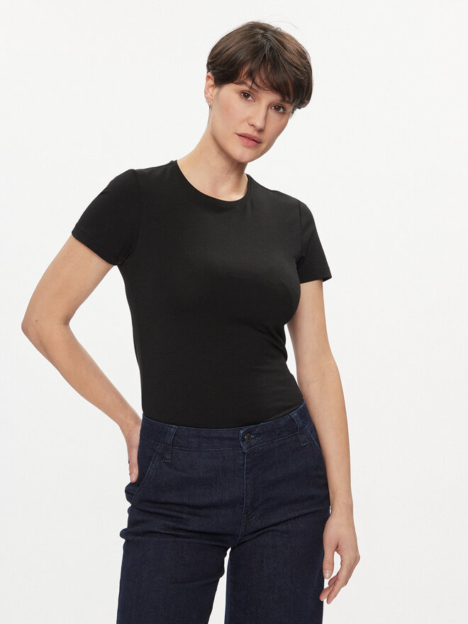 Pieces Pieces Marškinėliai Irene 17082526 Juoda Slim Fit