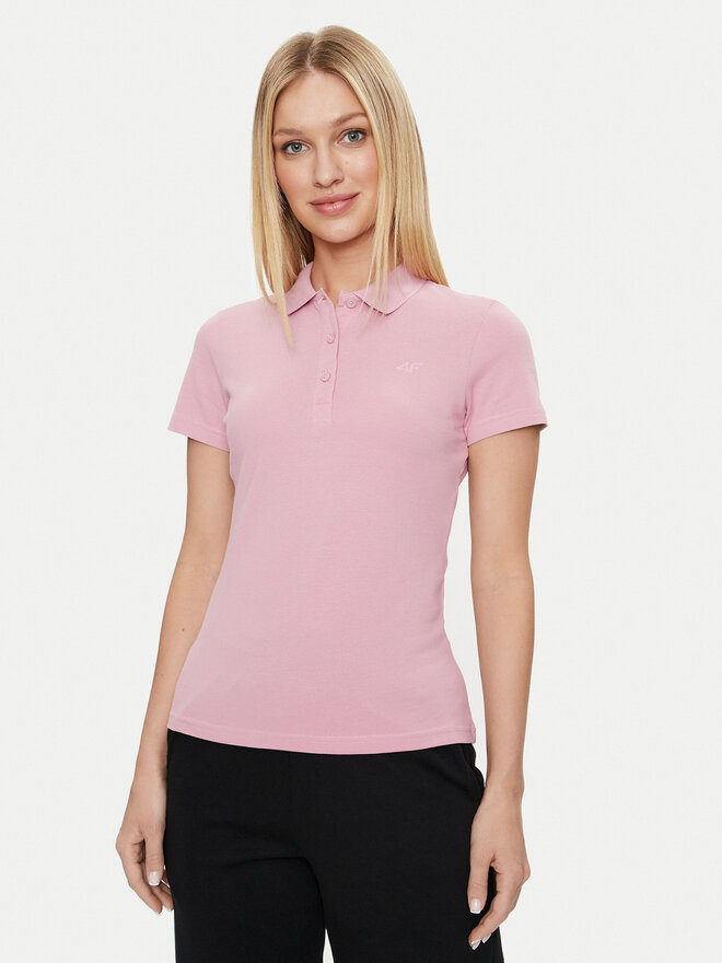 4F 4F Pólóing 4FWSS24TPTSF132 Rózsaszín Slim Fit