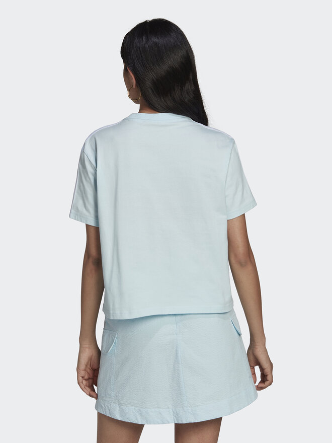 adidas adidas Marškinėliai Adicolor Classics Poplin Back Loose Tee HL9302 Žydra Loose Fit