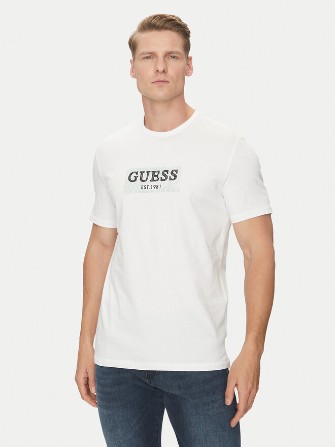 Guess Guess Marškinėliai M5GI19 J1314 Balta Slim Fit