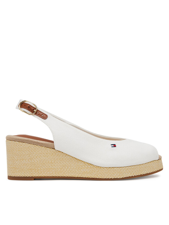 Tommy Hilfiger Εσπαντρίγιες Tommy Hilfiger Flag Mid Wedge Espad Slingback FW0FW08595 Λευκό