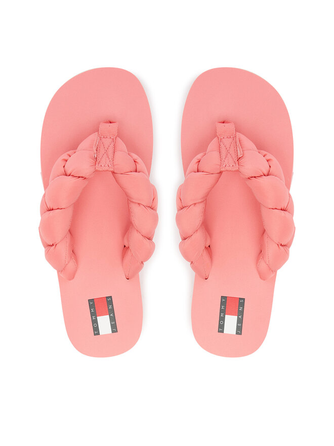 Tommy Jeans Zehentrenner Tommy Jeans Braided Thong Beach Sandal EN0EN02877 Rosa