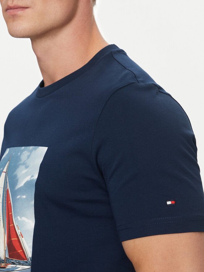 Tommy Hilfiger Tommy Hilfiger Marškinėliai Color Photo Print MW0MW38615 Tamsiai mėlyna Regular Fit