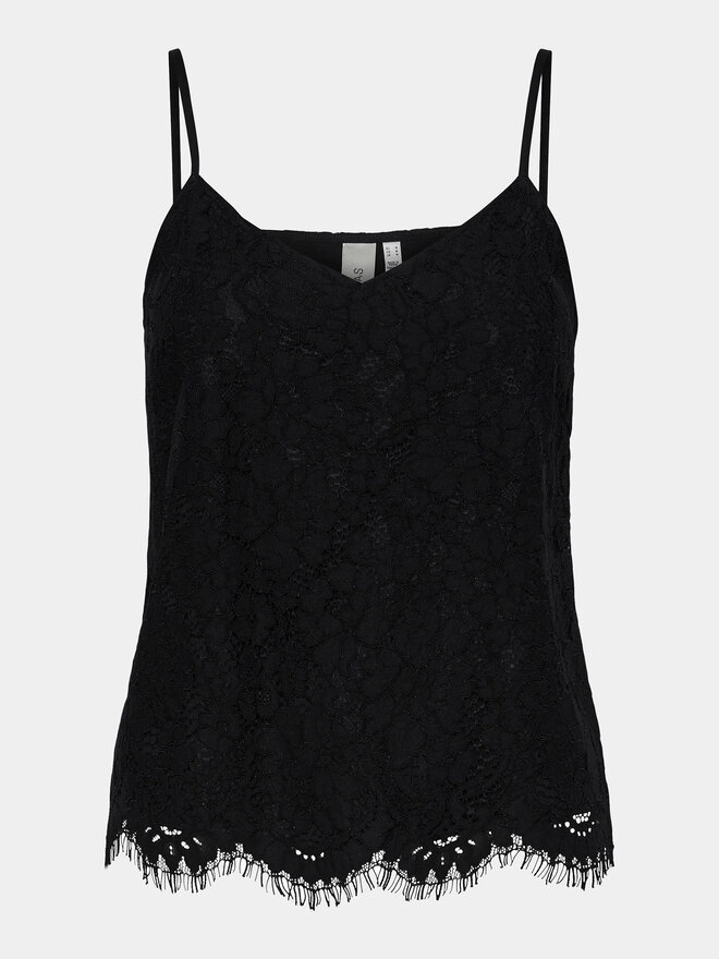 YAS YAS Τοπ Perla 26032812 Μαύρο Regular Fit