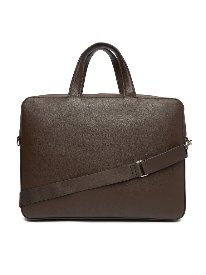 Calvin Klein Taška na laptop Calvin Klein Micro Pebble Slim Briefcase 36 LV04D3012G Hnedá