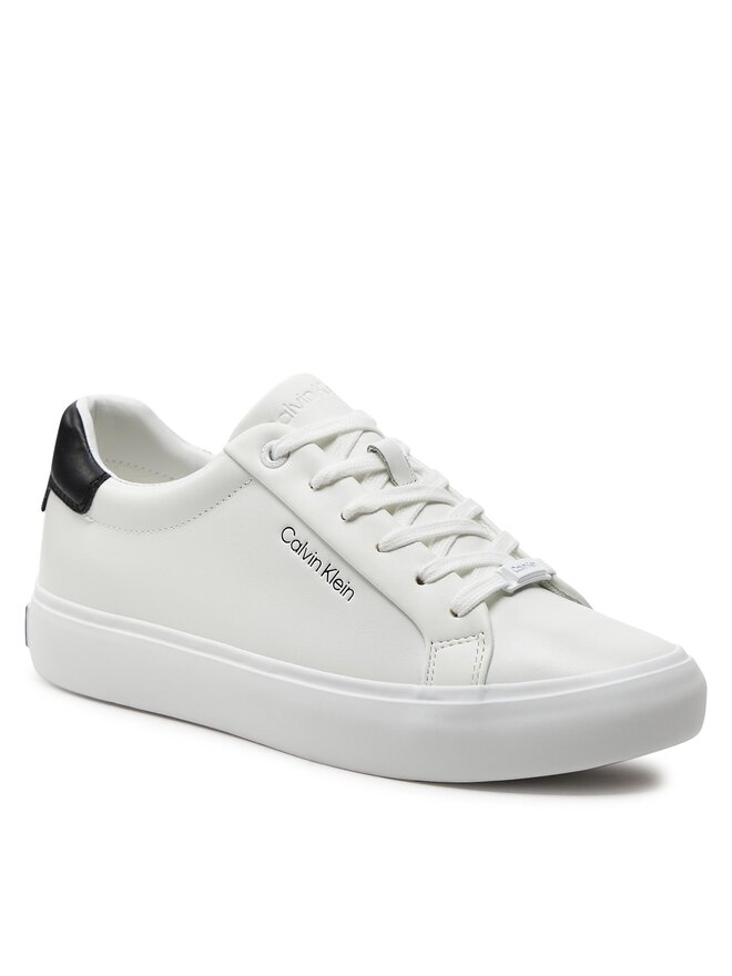 Calvin Klein Сникърси Calvin Klein Vulcanized Lace Up Lth HW0HW02037 Бял