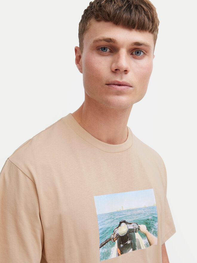 Solid Solid Camiseta 21108237 Beis Regular Fit