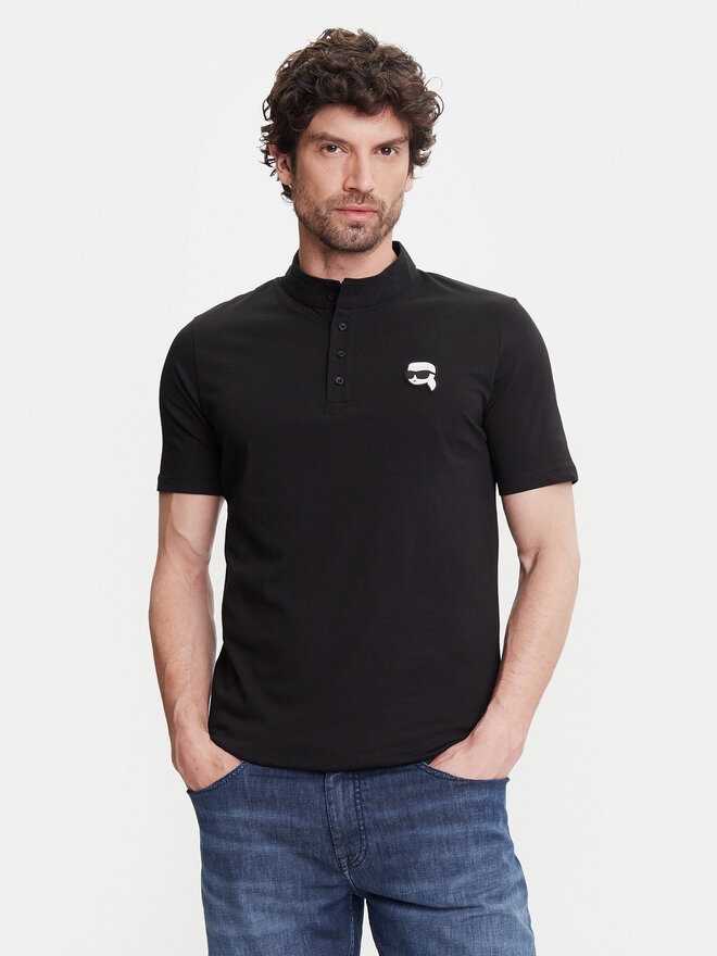 KARL LAGERFELD KARL LAGERFELD Polo 745023 552224 Μαύρο Regular Fit