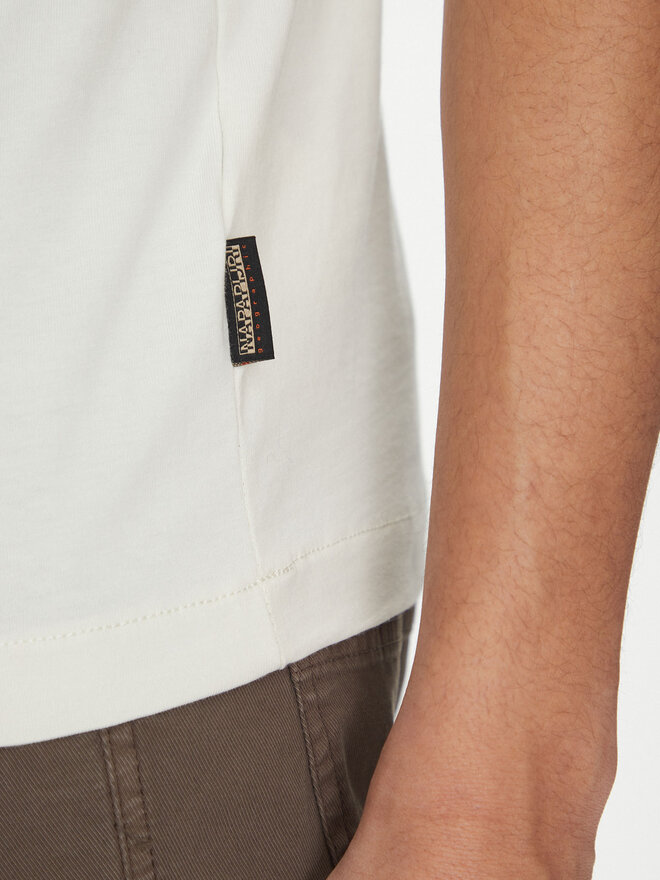 Napapijri Napapijri Camiseta S-box Logo NP0A4I3L Écru Regular Fit