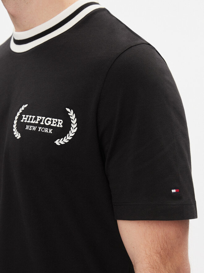 Tommy Hilfiger Tommy Hilfiger T-Shirt Laurel Tipped Tee MW0MW33681 Μαύρο Regular Fit