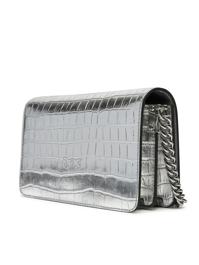 PINKO Handtasche PINKO Love Click Mini AI 24-25 PLTT 100067 A1W5 Silberfarben