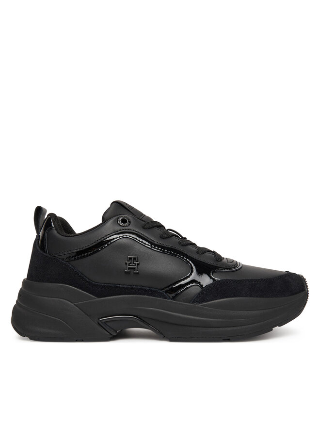 Tommy Hilfiger Laisvalaikio batai Tommy Hilfiger Chunky Runner Patent FW0FW08840 Juoda